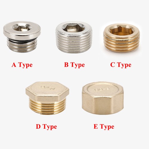 Cap Pipe Plugs 1/8" 1/4" 3/8" ~ 1.2'' Inner/Outer Thread Pipe Plugs Pipe Fitting