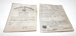 US Army Pocket Honorable Discharge Papers Oct 1945 WWII 2x2.75" Small Tiny Mini