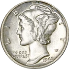 1942-D Mercury Dime - Split Bands
