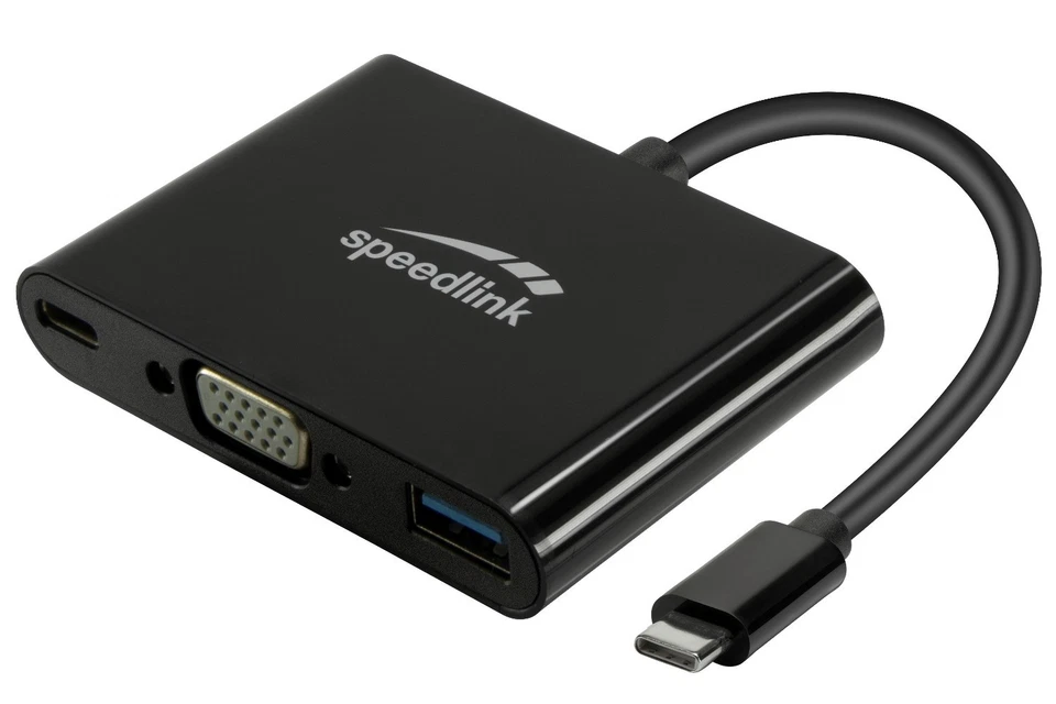 Speedlink HQ USB-C Hub auf VGA USB-A USB-C Adapter für Monitor Bildschirm Beamer - Bild 3 von 4
