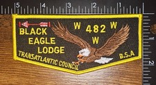 Black Eagle Lodge 482 Transatlantic Council TAC BSA OA WWW Ordeal Flap Patch 