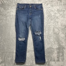 7 For All Mankind Josefina Skinny Boyfriend Jeans Blue Excellent Distressed 29/7
