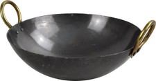 Heavy Duty Iron Karahi Kadai Kadhai Wok Balti Dish With Handles 8-22 Inches