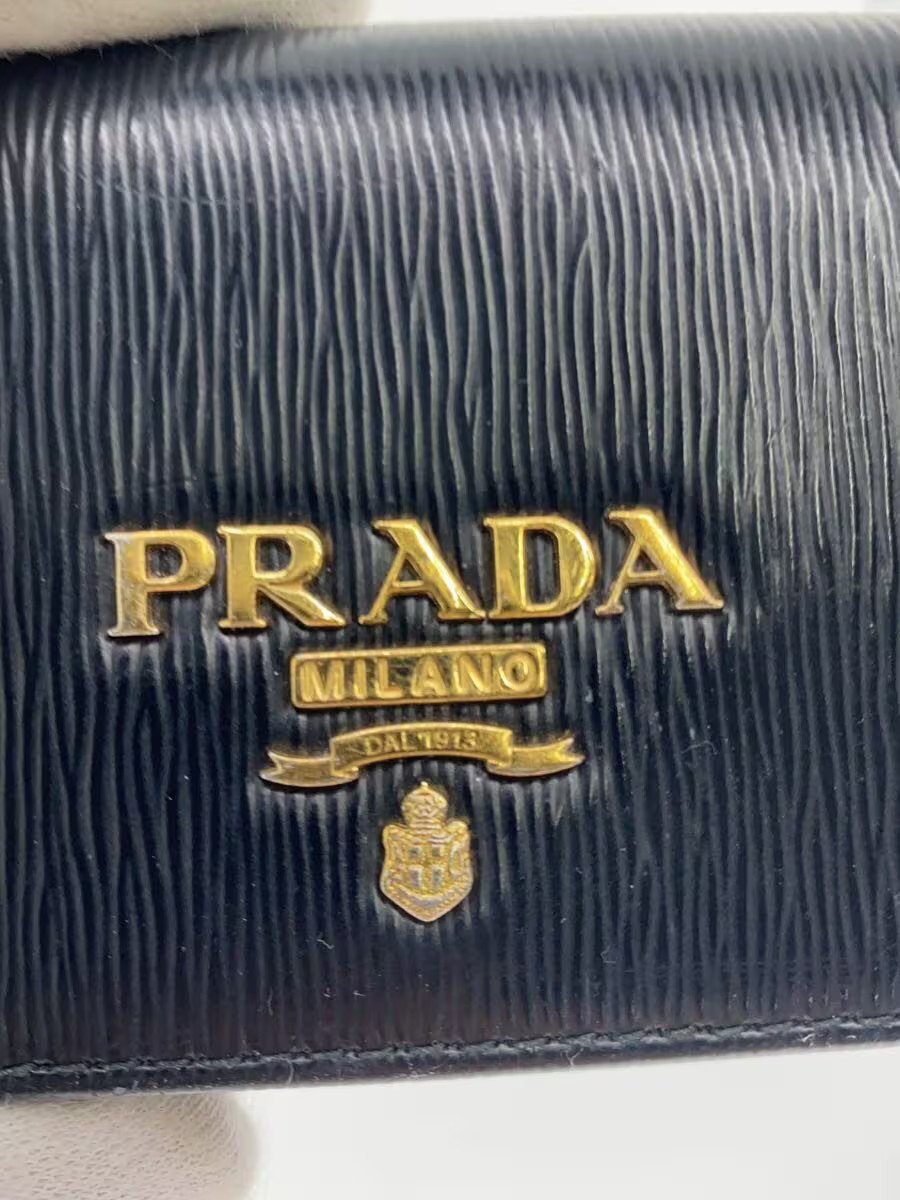 PRADA Card Case Leather BLK Women thumbnail 3