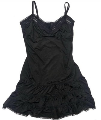 VTG Victoria's Secret Sexy Little Things Black Tiered Slip Dress Chemise Medium