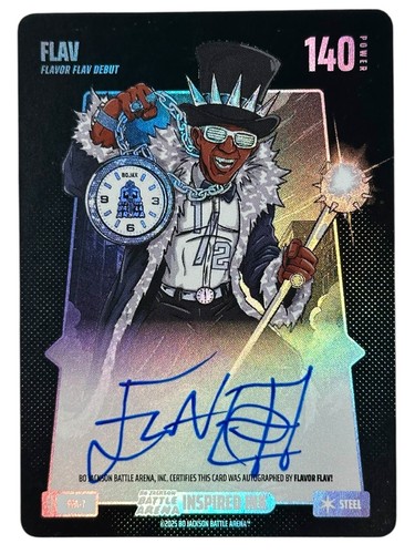 2025 Bo Jackson Battle Arena Flav Flavor Flav Inspired Ink Auto Steel 140