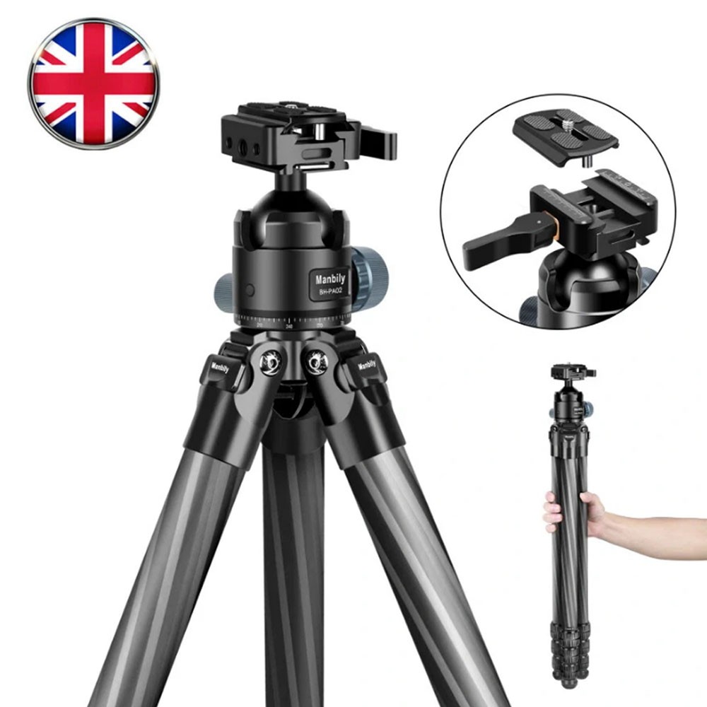 NEW Manbily Carbon Fiber Tripod for Shooting  Camera Picatinny Arca Swiss Adapte