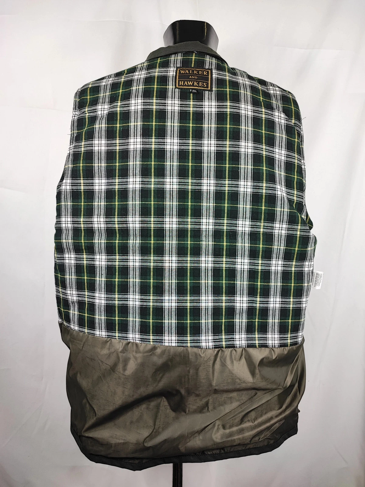 New Mens English Waxed Green Vest - Man Wax Olive Vest - product detail image 6