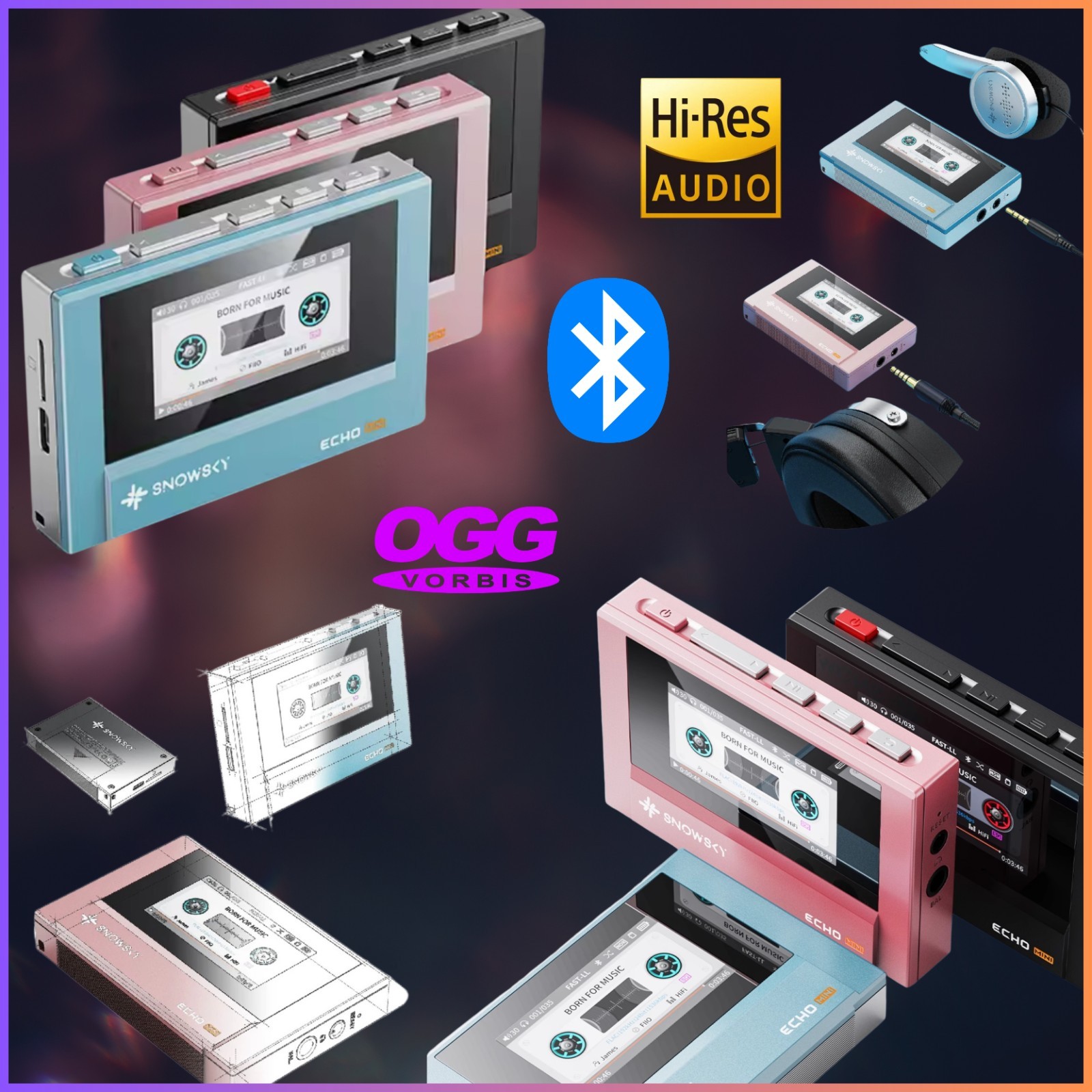 Lecteur audio MP3 vintage ECHO MINI pour créer une ambiance musicale feutrée au salon