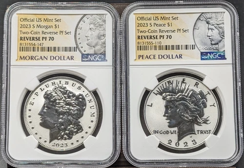 2023-S Morgan & Peace Dollar NGC Reverse Proof 70 Two Coin PF Set