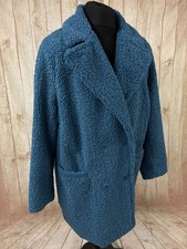 Capsule Teal Teddy Borg Staubmantel Größe 28 Sherpa Lammfell plus kuschelig 