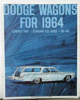 1964 Dodge Dart 440 330 880 Station Wagons Color Sales Brochure Original