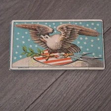 Antique 1910 Army & Navy Needle Book Germany Iowa Battleship Patriotic Eagle