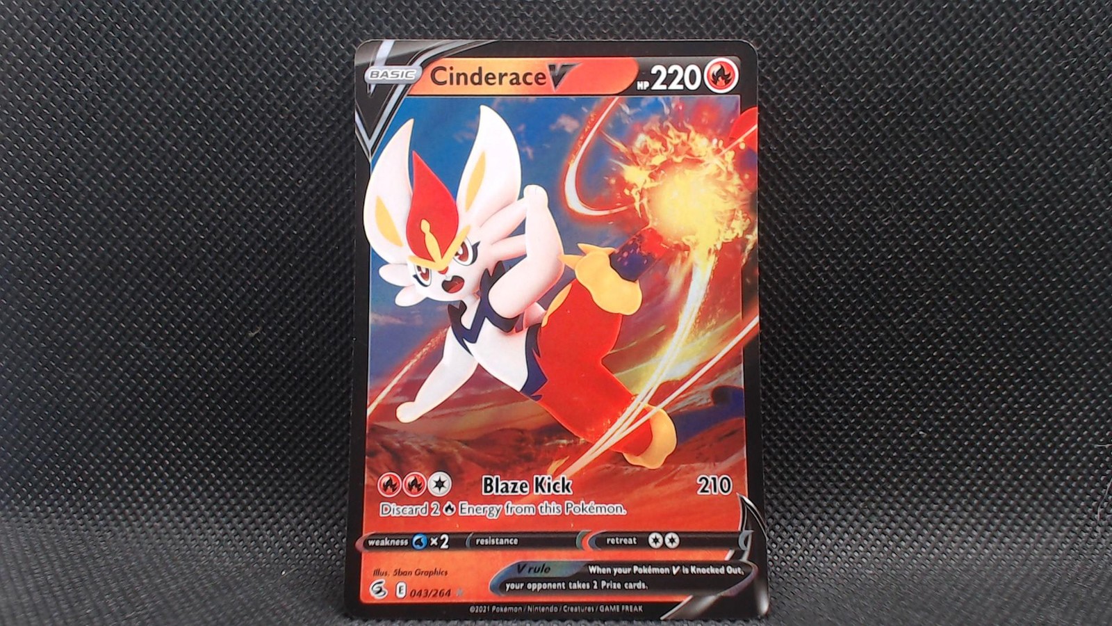 CINDERACE V 043/264 HOLO V RARE FUSION STRIKE POKEMON NM