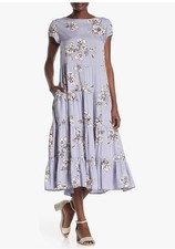 Free people multicolor fit and flare shift floral maxi dress size small boho