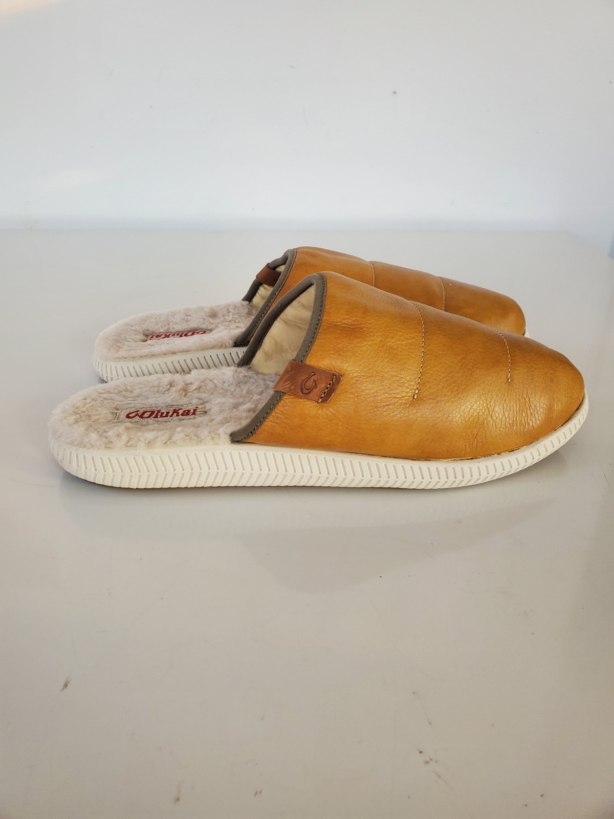 PANTOFOLA D’ORO OluKai Mia Ili ciabatte sabbia dorata 10502 sandali shearling scarpe mules taglia 12