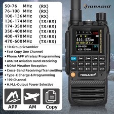 PREPROGRAMMED TIDRADIO H3 AIRBAND SCANNER MARINE VHF  UHF PMR BLUETOOTH APP ??