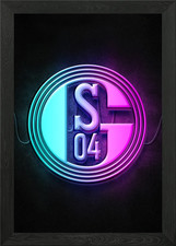 Schalke 04 Logo gerahmtes Wandbild Poster Leinwanddruck Bild