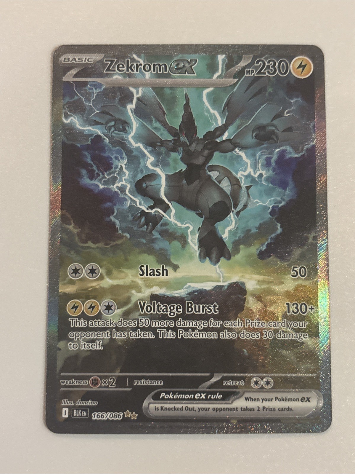 Zekrom EX Black Bolt 166/086 SAR English Near Mint Full Art Holo Pokemon