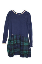 Janie and Jack Sweater Blue Tartan Dress navy blue size 5 girl