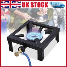 Single Burner Cast Iron Propane LPG Gas Stove Portable Outdoor Camping Cooker UK