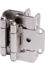 Decobasics Pack 16 1/2" Overlay Brushed Nickel Cabinet Hinges for Cabinet Doors