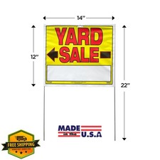 Sunburst Yard Sale Signs, 22x14" Double Sided w/ U-Stake, 10 Pack