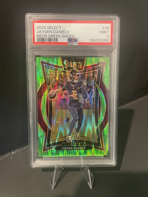 Jayden Daniels 2024 Panini Select - PSA 9 #26 Neon Green Shock Prizm /599 RC