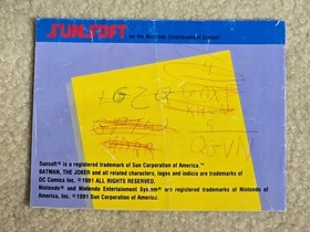 BATMAN RETURN OF THE JOKER NINTENDO NES INSTRUCTION BOOK MANUAL ONLY 