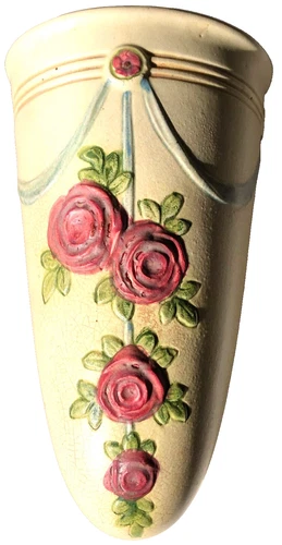 Weller Type Wall Pocket -  ROMA Ivory & Roses - looks unused - 10¢ copy ?