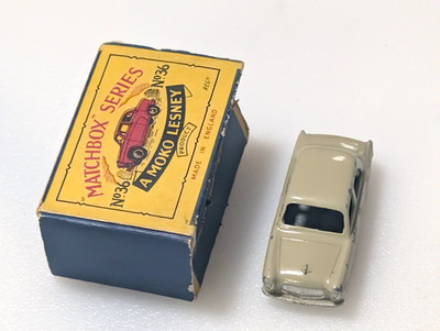 NM Excellent Matchbox Lesney 1960 s #36 Austin A50 Orig. Box Moko Grey Wheels