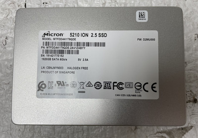 Micron 5210 ION 1.92TB SATA 2.5'' SSD MTFDDAK1T9QDE  96-98% Health