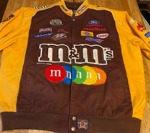 Kyle Busch JH Design Brown And Yellow M&M Nascar Racing Jacket - Picture 2 of 18