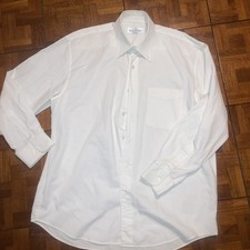 VALENTINO Chemises Men's Dress Shirt Soft  White 100% Cotton Size 16.5 35