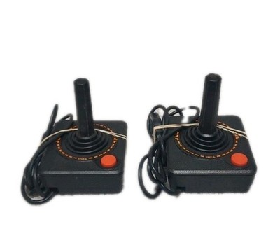 Atari 2600 Joystick Controller Set (2) OEM CX-40 Orange Trim UnTested