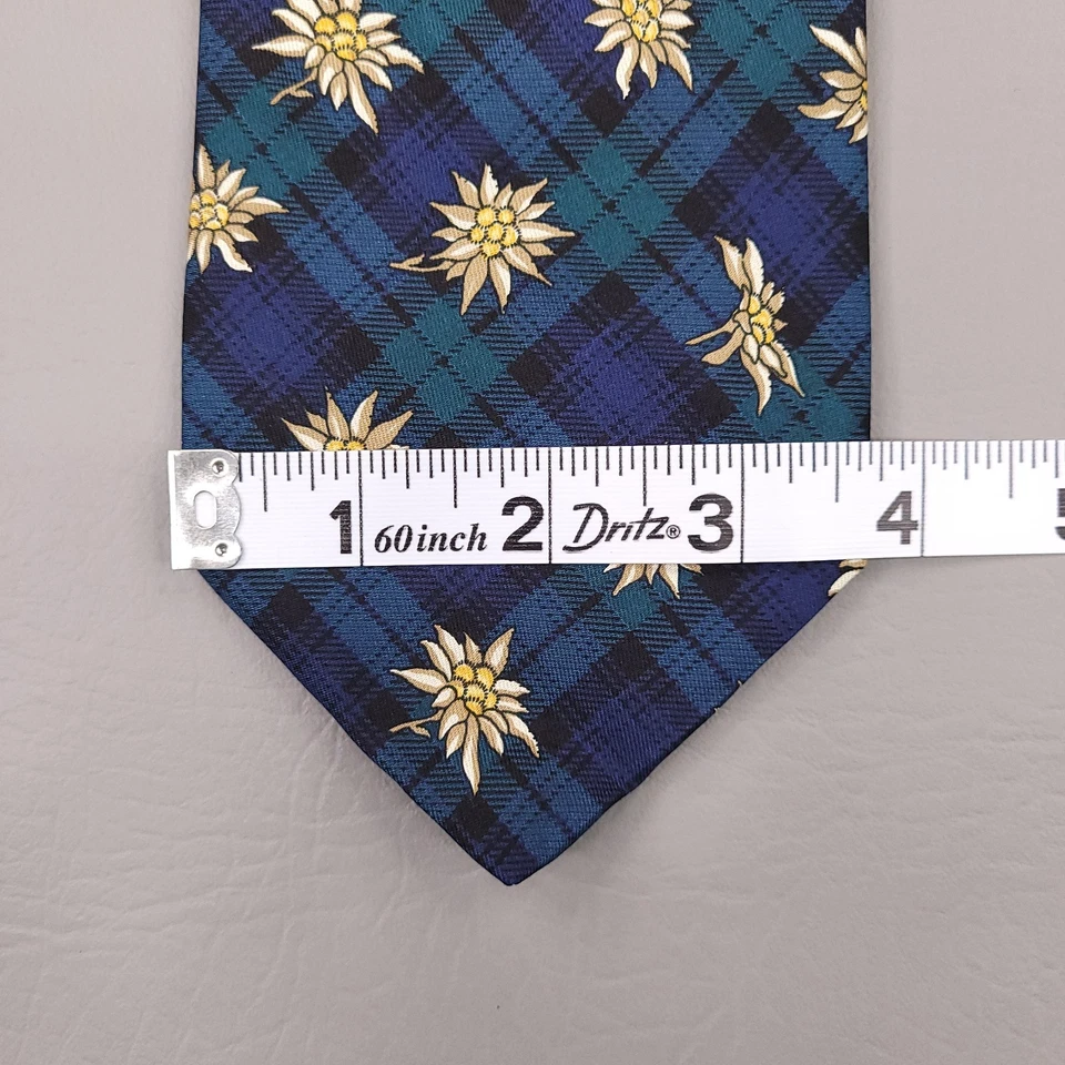 Corbata Brooks Brothers Makers Merchants para hombre verde azul a cuadros flor seda EE. UU. Foto 4 de 4