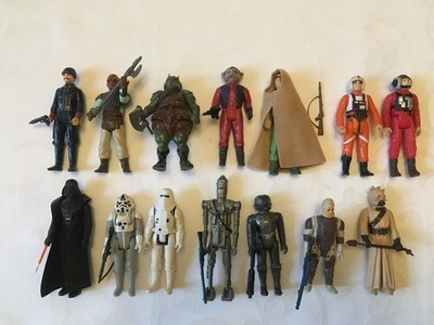 14 original vintage Star Wars  action figures Figuren 1977-1984 viele mit Waffen