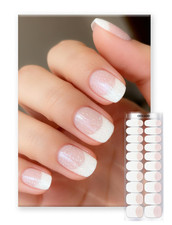 Semi Cured Gel Nail Strips | Built-In Gel Top Coat | UV Light Required | Salon Q