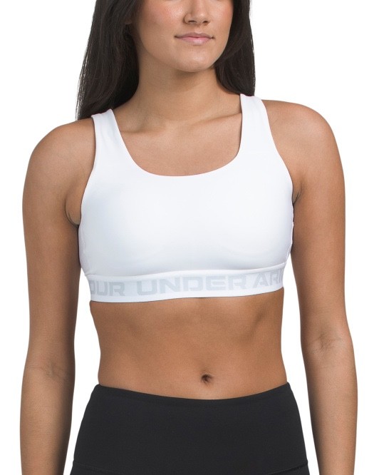 NWT Women's Under Armour White Crossback Strappy Mid Impact Everyday Sports Bra