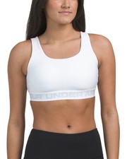 NWT Women's Under Armour White Crossback Strappy Mid Impact Everyday Sports Bra