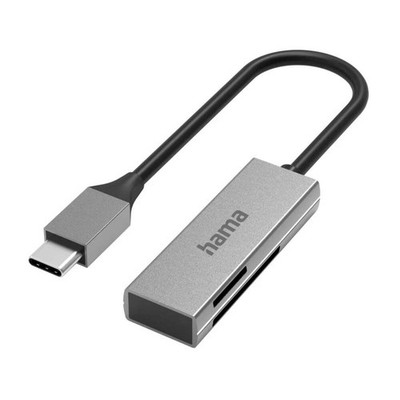 Hama Aluminium USB-C Kartenleser, USB 3.0, SD/microSD