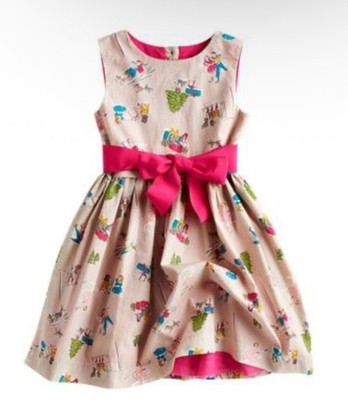Vintage Joules Christmas Themed Girls Dress Sleeveless Size 4-5