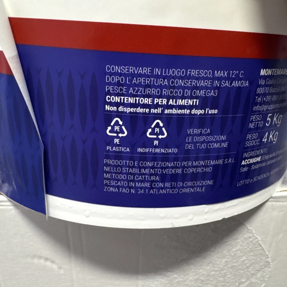 Acciughe Alici Salate Campane 5 Kg ITALIANE ITALIA 16/17 Pesci A Strato - Immagine 2 di 2