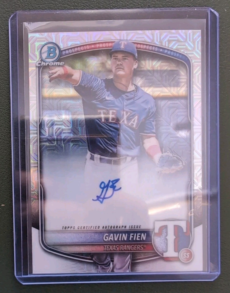 Gavin Fien FY Auto RC 2025 Bowman Chrome Draft Mega Refractor Auto #BMA-GF