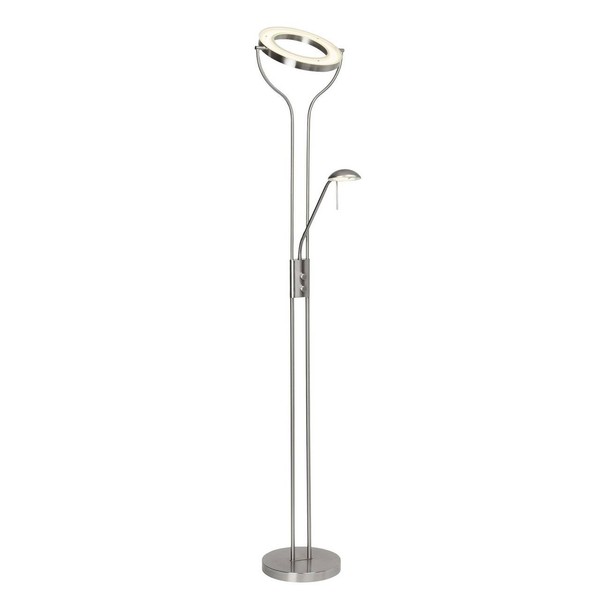 Brilliant Lampe Demian Led Deckenfluter Lesearm Eisen/Chrom | 1X 18W Led Integri-image