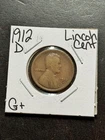 1912 D Lincoln Wheat Cent Penny Nice G+ Good Better Date 1c Coin (Raw19006)