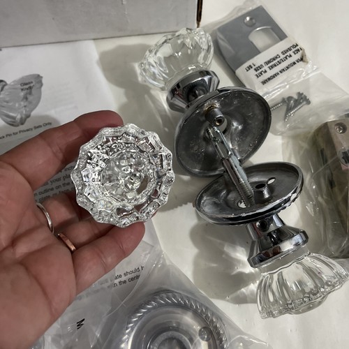 Glass Doorknob Vintage Set of 2 Copper Mountain Hardware Assembled in Michigan - Picture 4 of 9