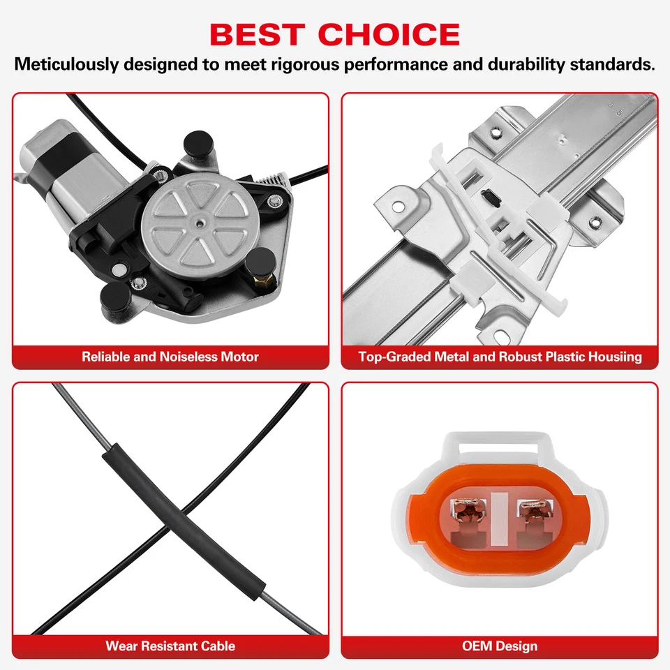 Power Window Regulator W/Motor Front Right For 99-04 Chevy Tracker Suzuki Vitara Foto 3 de 4