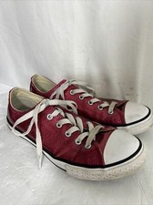 SPARKLY Converse Chuck Taylor All Star Low Top Pink Glitter Shoes Women's Size 5