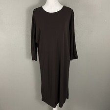 Lauren Ralph Lauren Brown Dress Size M Slinky Knit 3/4 Sleeve Stretchy Sheath